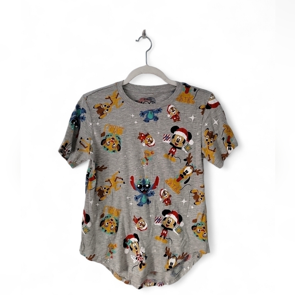 Disney 100 Junior Holiday Print T-shirt